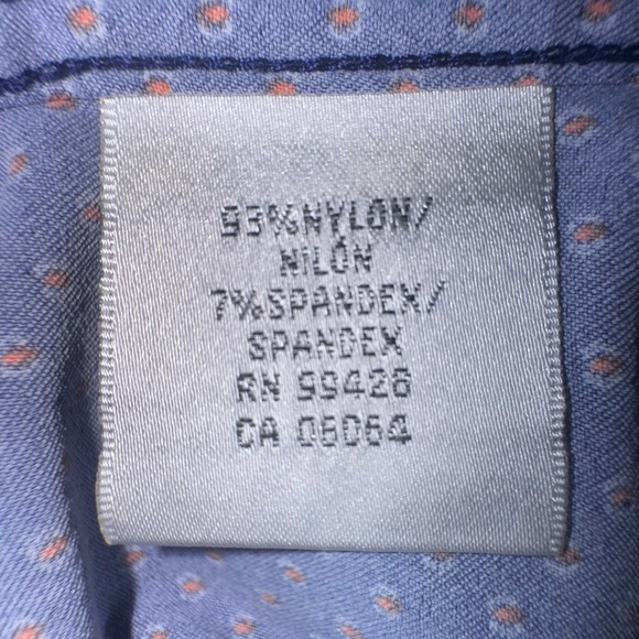 Bugatchi men's button down shirt. Blue with dotted design. NO SIZE TAG EUC - Picture 10 of 11